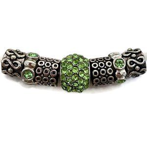 As Low as $2! Peridot Crystal Big Hole Metal Lined Beads Charms Mix & Mingle (7)